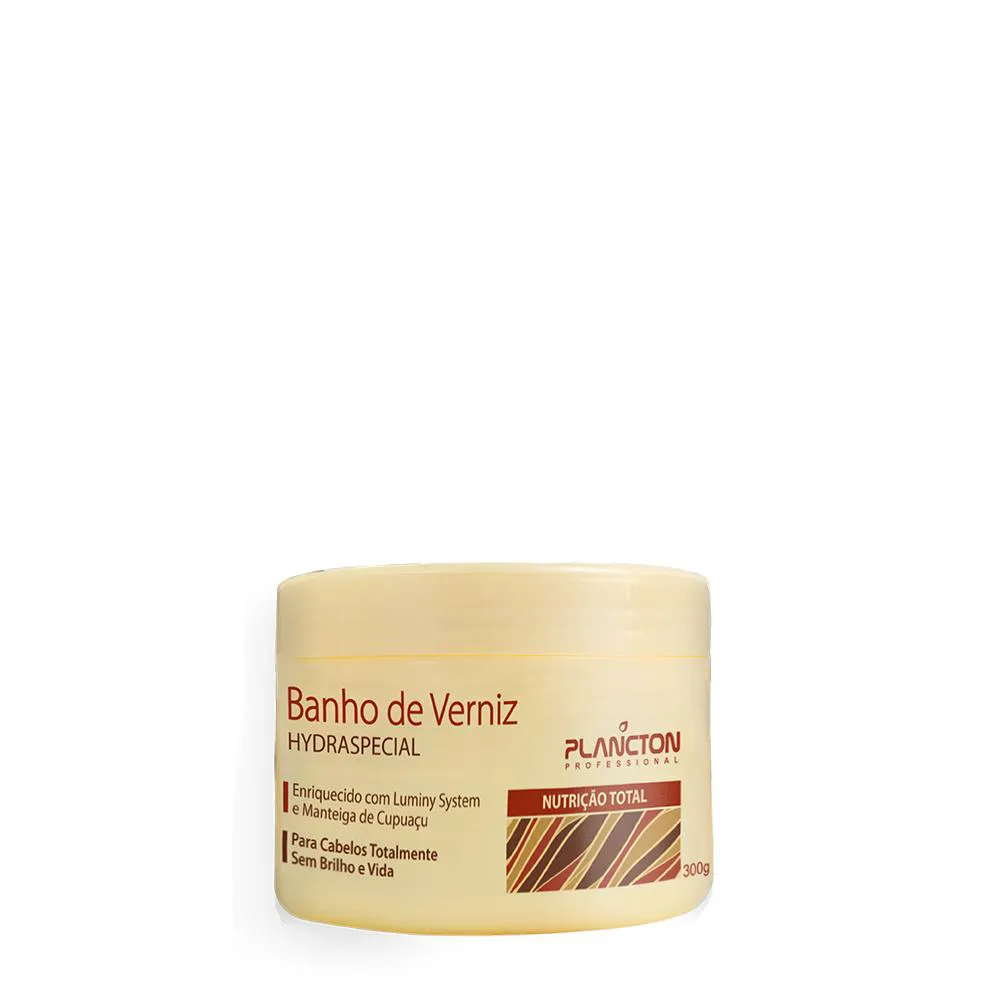 MáSCARA DE HIDRATAçãO BANHO DE VERNIZ - PLANCTON PROFISSIONAL - 300G