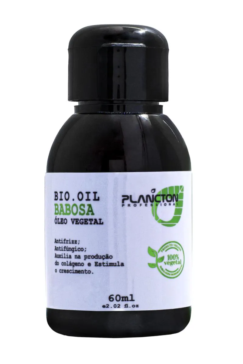 ÓLEO VEGETAL CAPILAR FORTALECEDOR BIO OIL  BABOSA PLANCTON PROFISSIONAL 60ML