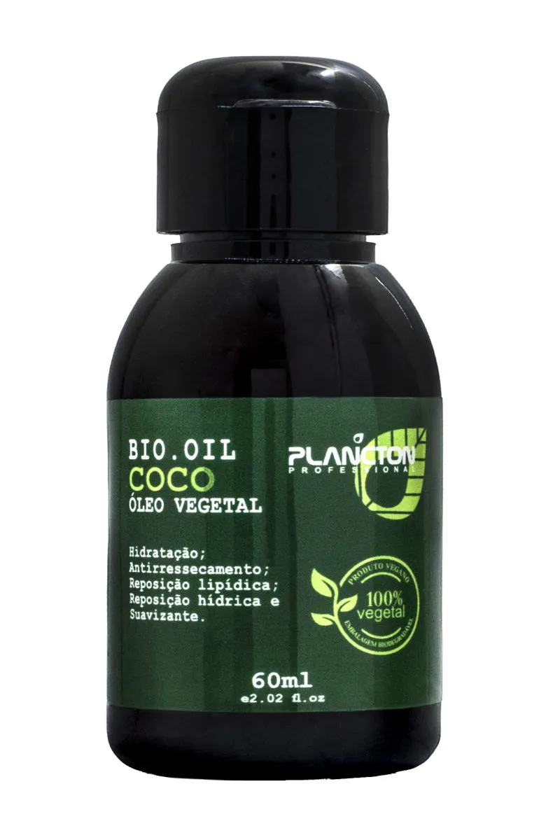 ÓLEO VEGETAL CAPILAR RESTAURADOR DE CUTíCULAS BIO OIL  COCO - PLANCTON PROFISSIONAL - 60ML