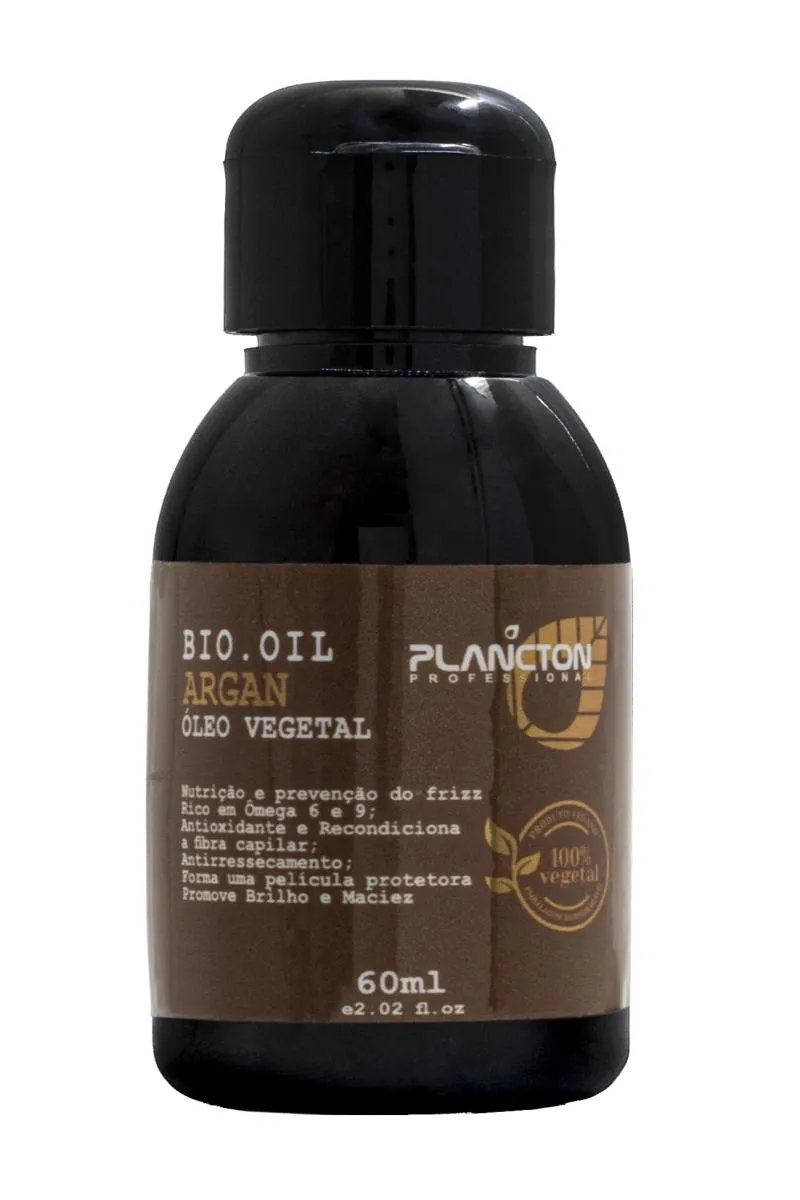 ÓLEO VEGETAL PARA CABELOS - ANTIOXIDADE E ANTIRESSECAMENTO BIO OIL ARGAN - PLANCTON PROFISSIONAL - 60ML