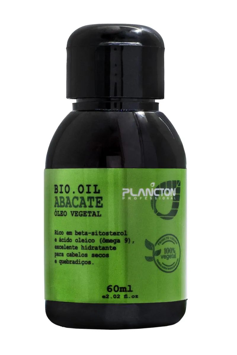 ÓLEO VEGETAL PARA CABELOS FRACOS E SECOS -BIO OIL  ABACATE - PLANCTON PROFISSIONAL - 60ML