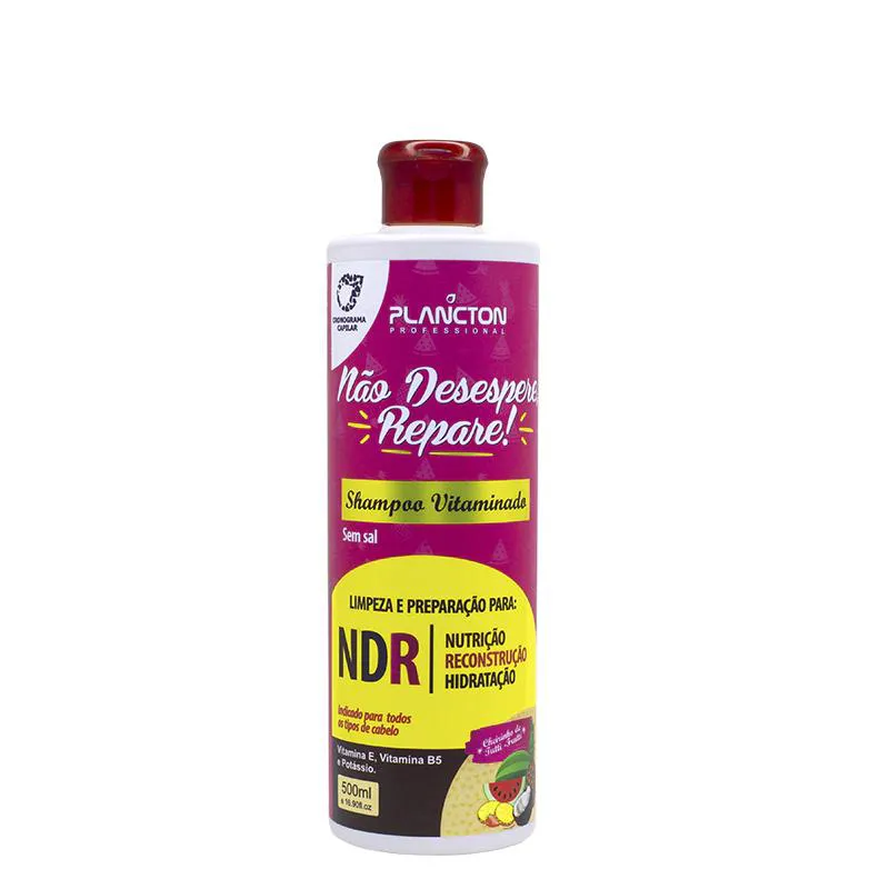 SHAMPOO VITAMINADO CRONOGRAMA CAPILAR - NDR - PLANCTON PROFISSIONAL - 500ML