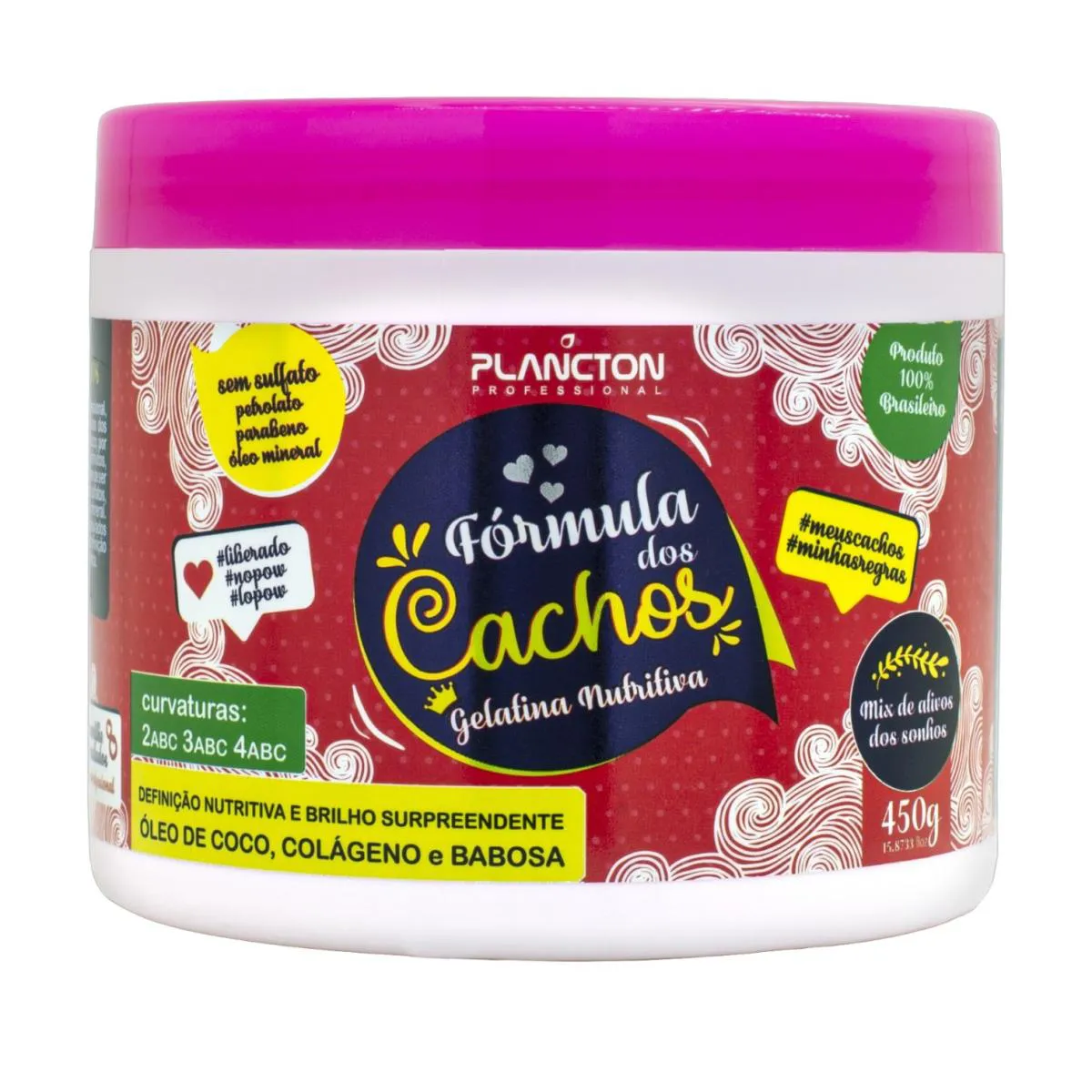 GELATINA NUTRITIVA PARA CABELOS CACHEADOS FóRMULA DOS CACHOS -  PLANCTON PROFISSIONAL - 450G