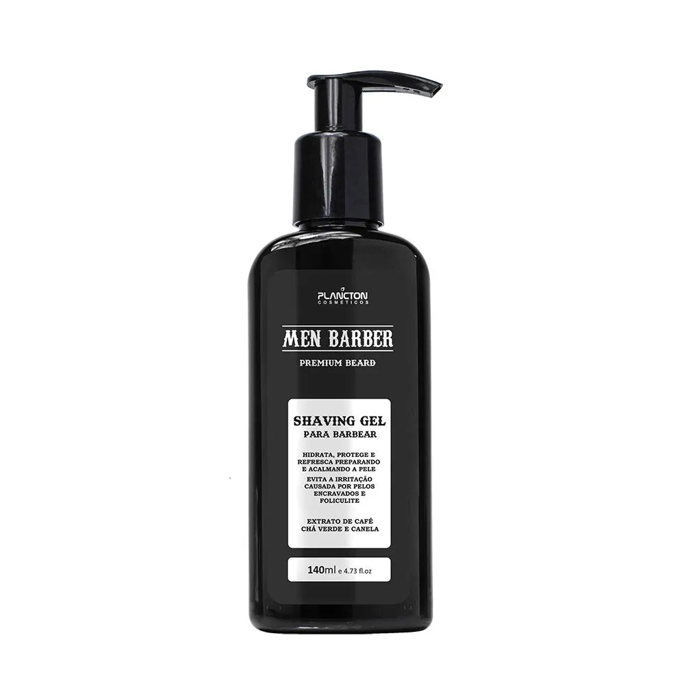 GEL PREMIUM PARA BERBEAR SHAVING MEN BARBER PREMIUM BEARD - PLANCTON PROFISSIONAL - 140 ML