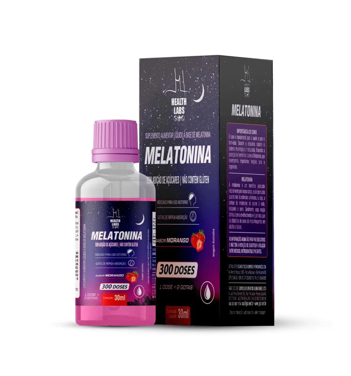 MELATONINA 0,21% - 30ML SABOR MORANGO HEALTH LABS - ORIGINAL