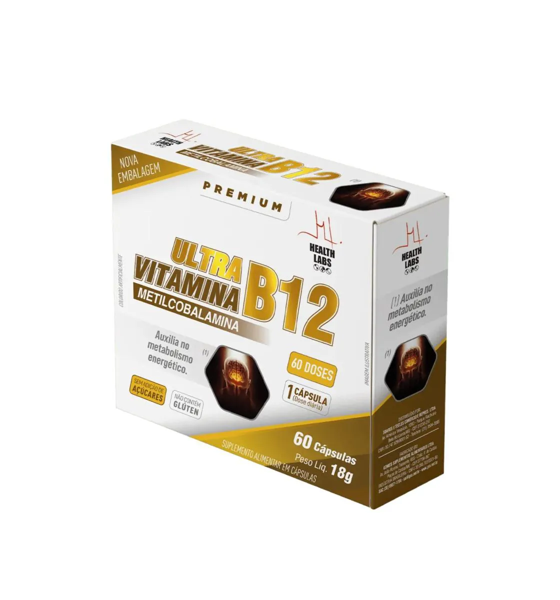 ULTRA-B12 60 CáPSULAS HEALTH LABS -  ORIGINAL