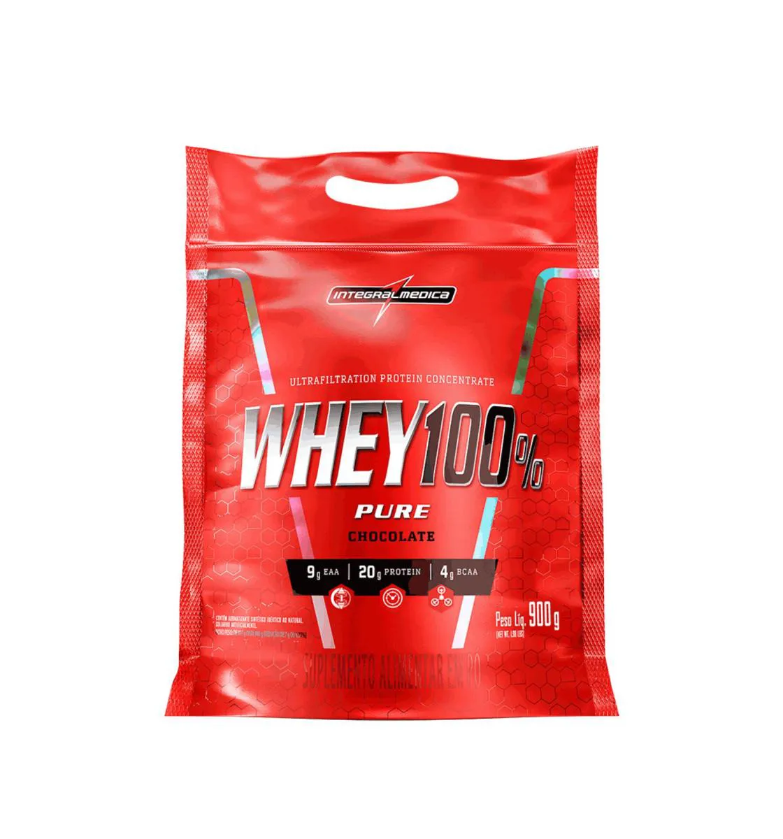 WHEY 100% PURE 900G REFIL INTEGRAL MéDICA - SABOR CHOCOLATE - ORIGINAL