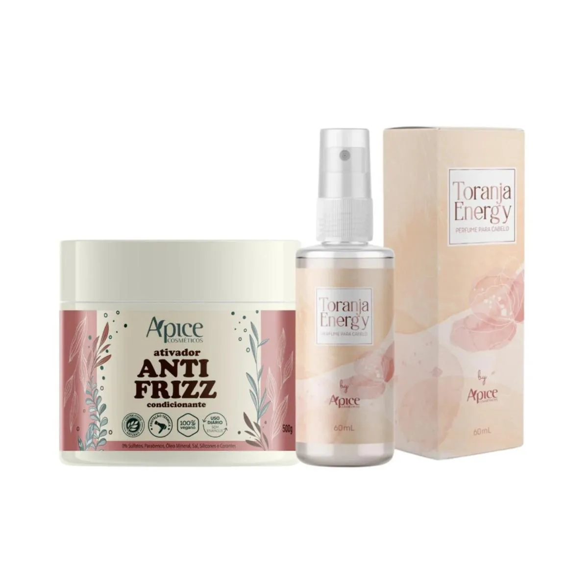 APICE KIT ATIVADOR ANTI FRIZZ E PERFUME CAPILAR TORANJA ENERGY (2 ITENS)