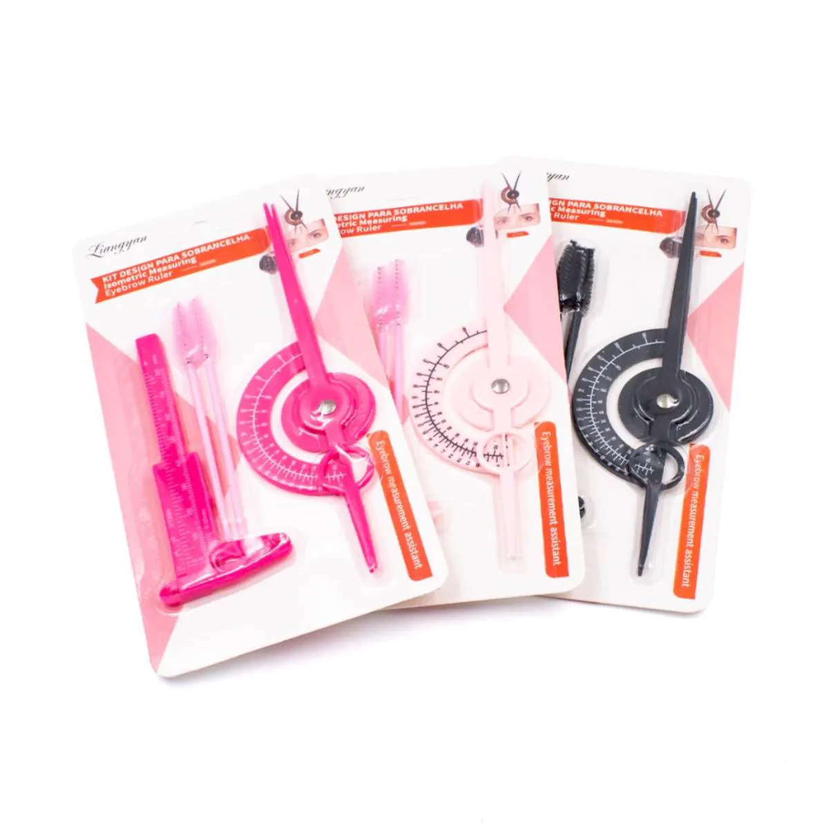 KIT 2 PAQUIMETRO SOBRANCELHAS E 2 ESCOVINHAS  - REAL LOVE