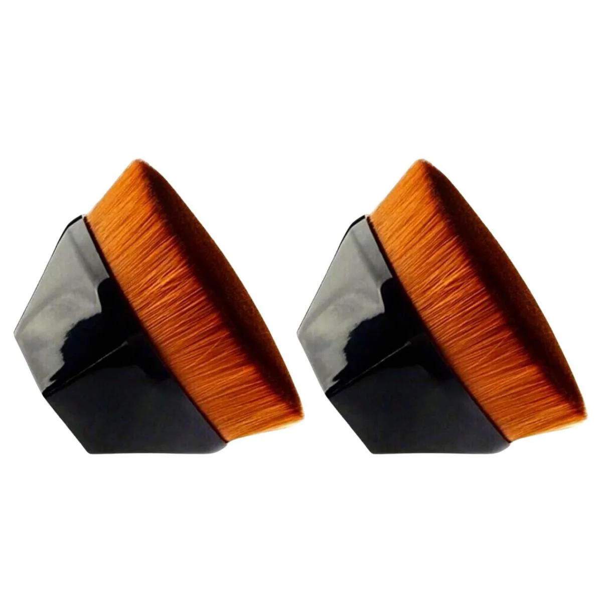 KIT 2 PINCEL MAGICO BASE HEXAGONAL OVAL MAKE MAQUIAGEM