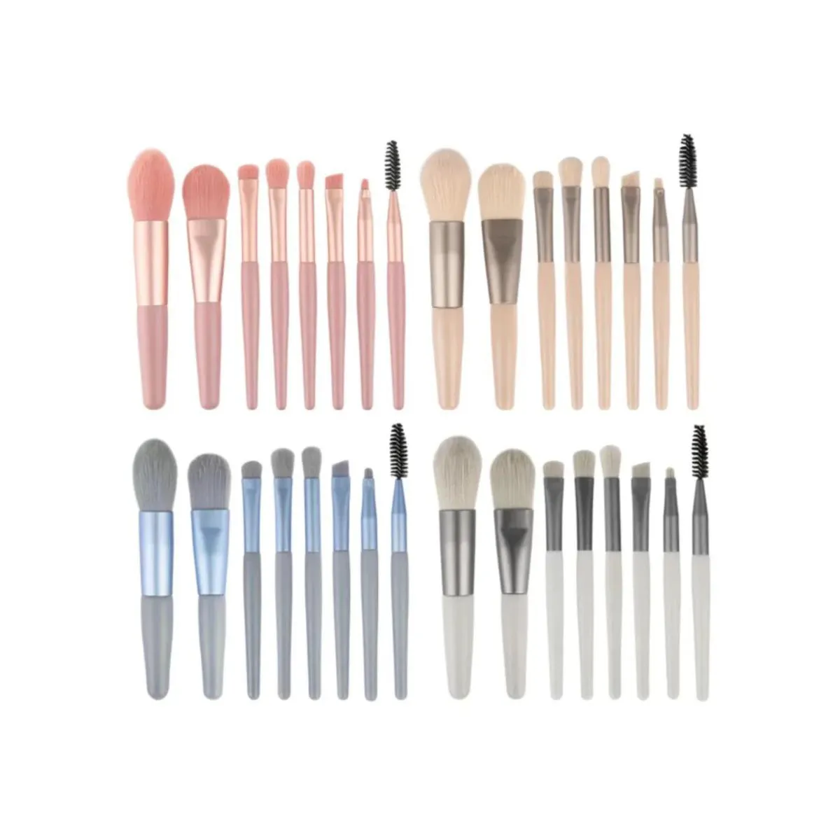 KIT 8 PINCéIS MAQUIAGEM COM ESTOJO TRANSPARENTE PARA VIAGEM