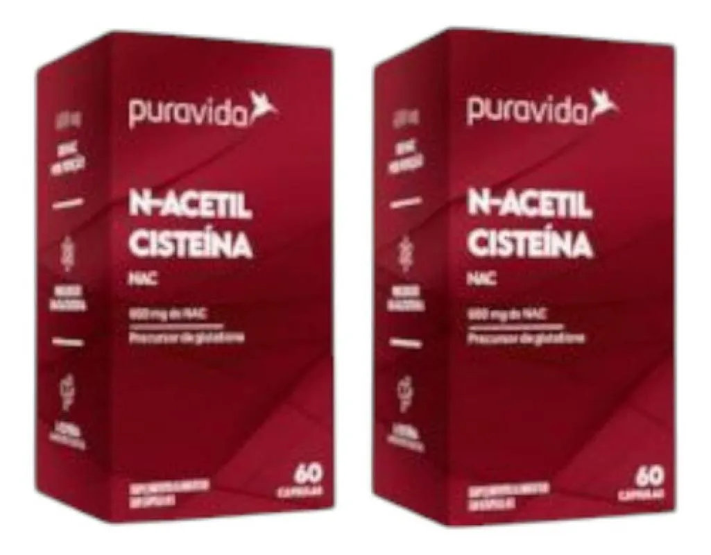 KIT 2 N-ACETIL CISTEíNA PERCURSOR DA GLUTATIONA 60 CAPS