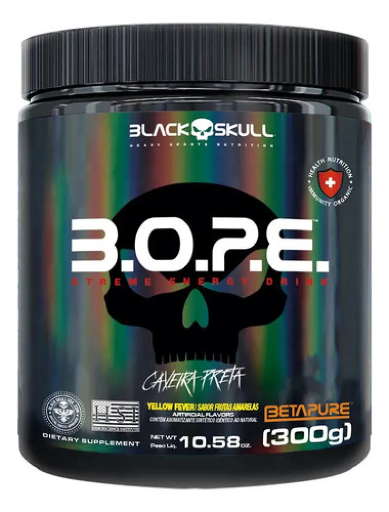 PRE TREINO BOPE 300G FRUTAS AMERALAS B.O.P.E BETAPURE BLACK SKULL
