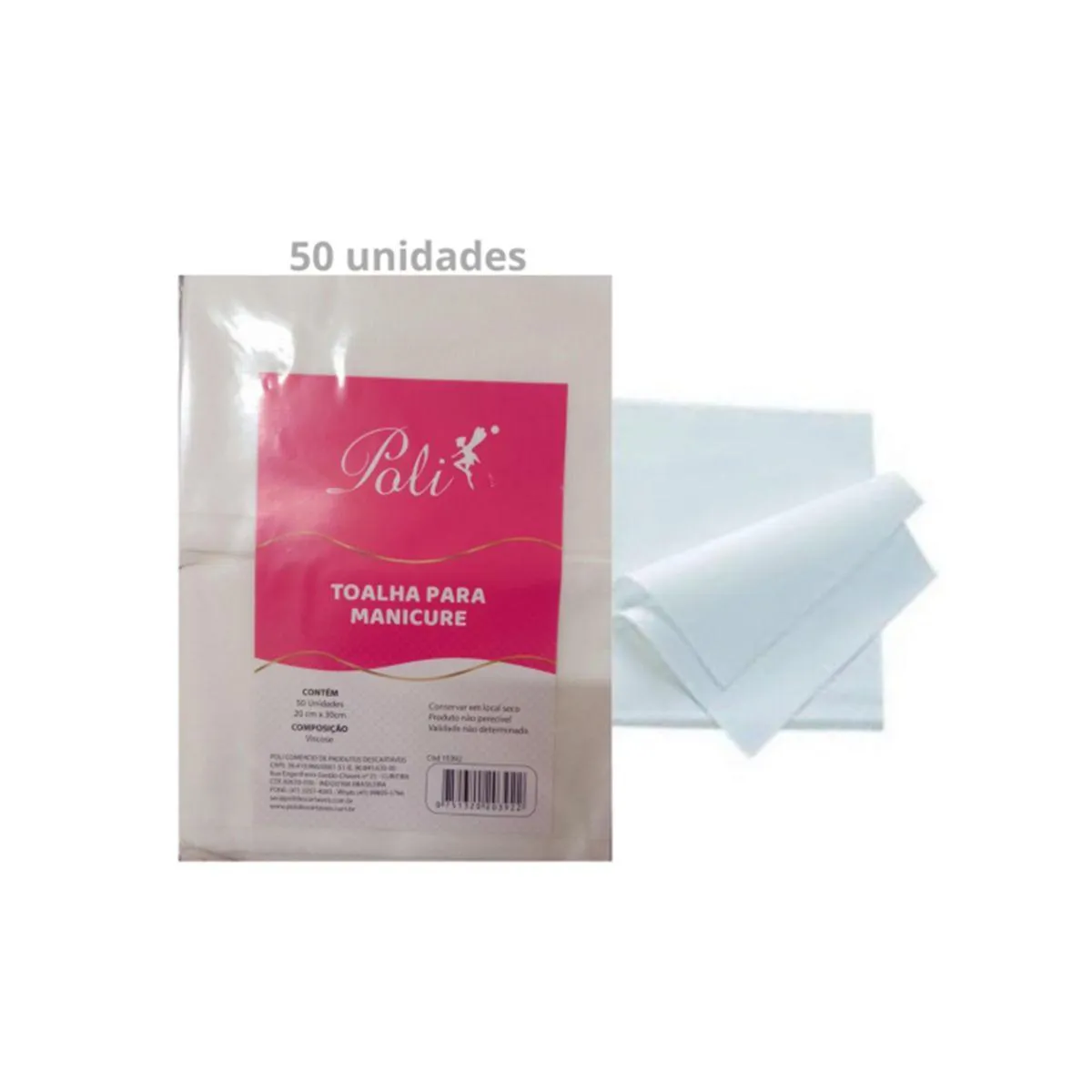 TOALHA PARA MANICURE COM 50 UNIDADES  - POLI