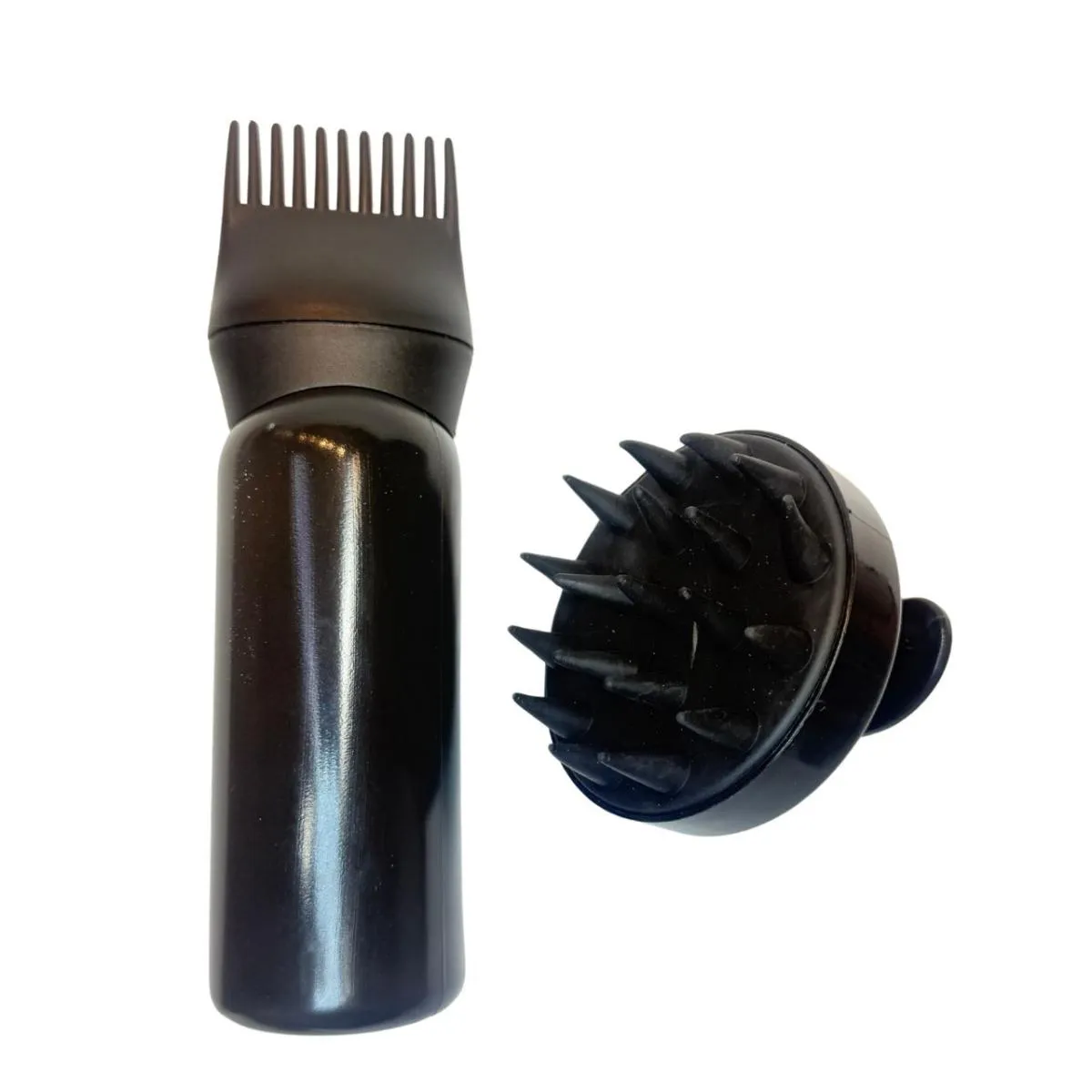 KIT PARA CABELOS FRASCO MASSAGEADOR E SACOLA BLACK