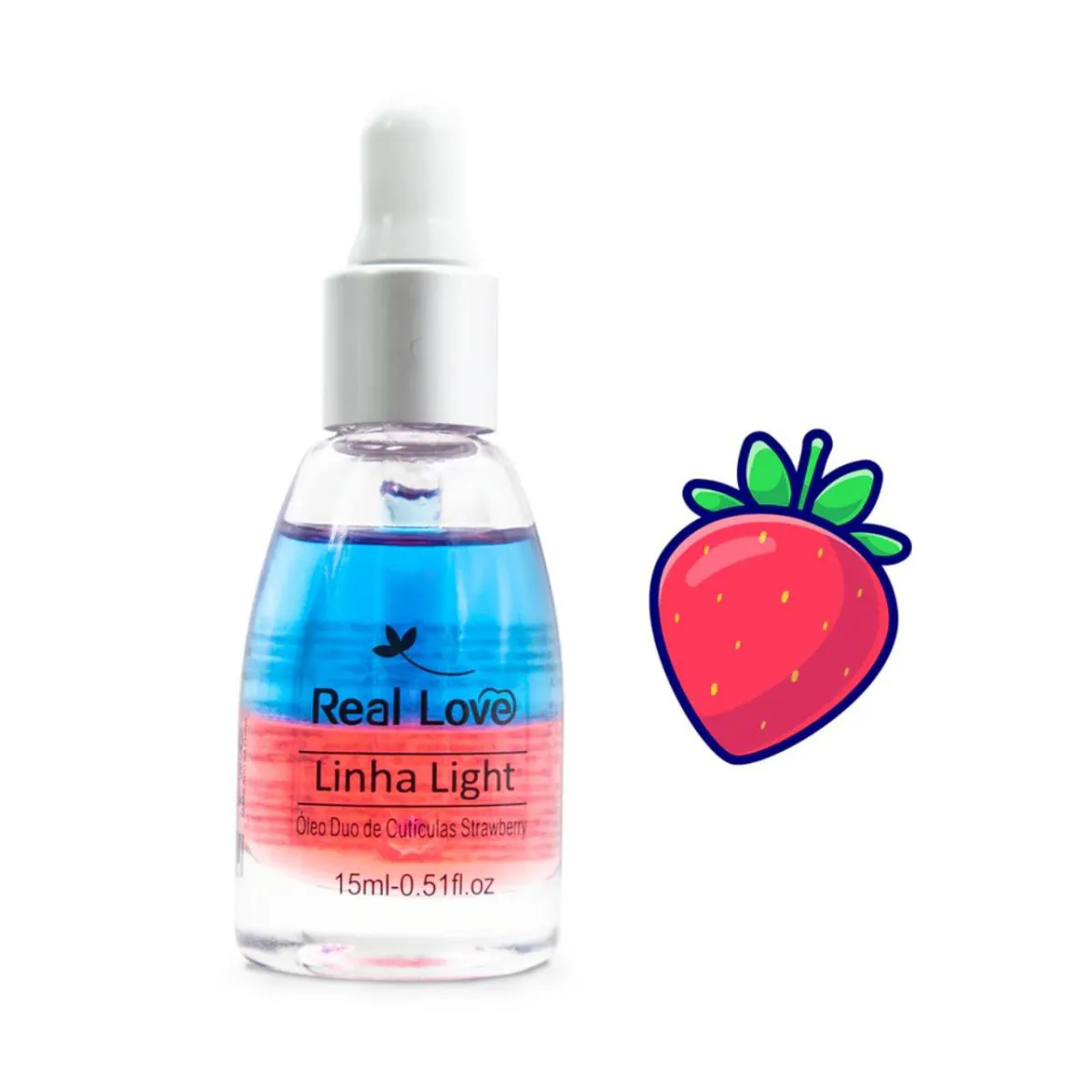 ÓLEO DUO DE CUTíCULAS MORANGO 15ML - REAL LOVE
