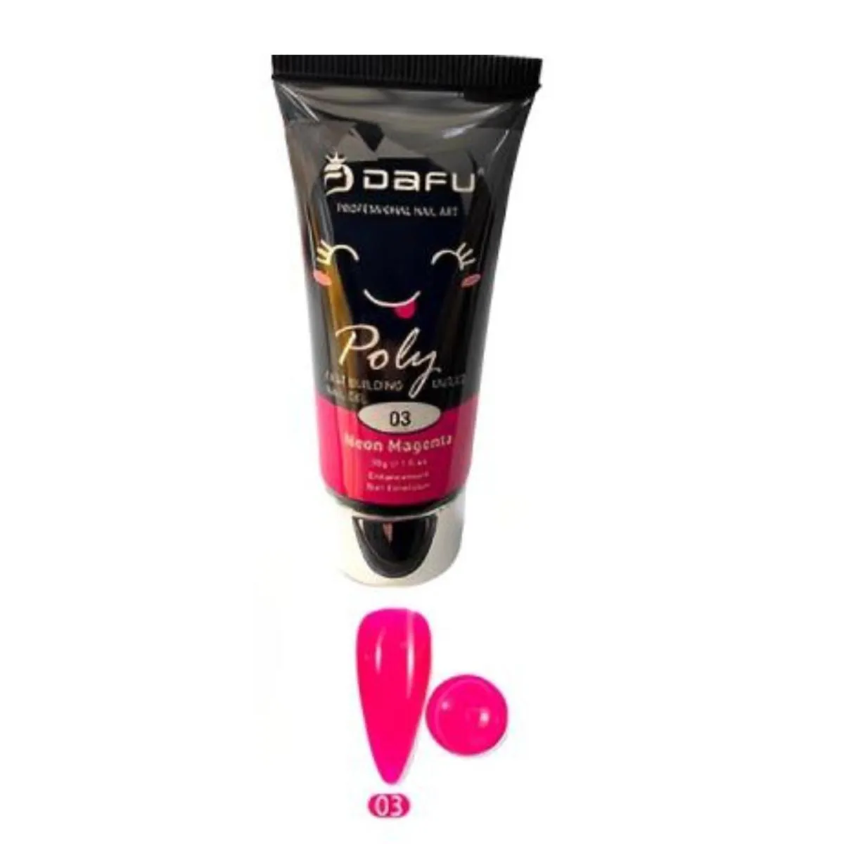 POLYGEL NEON MAGENTA 3 LED/UV 30G - DAFU