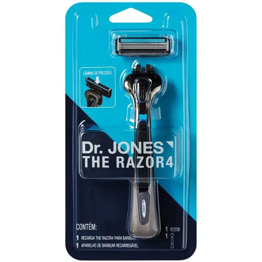 APARELHO DE BARBEAR RECARREGáVEL THE RAZOR 4 + 1 RECARGA - DR. JONES