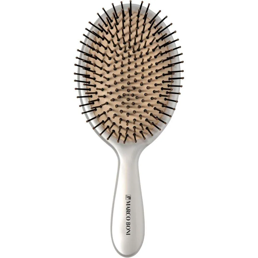 ESCOVA DE CABELO OVAL ATHENA BRANCA PEROLADA - MARCO BONI