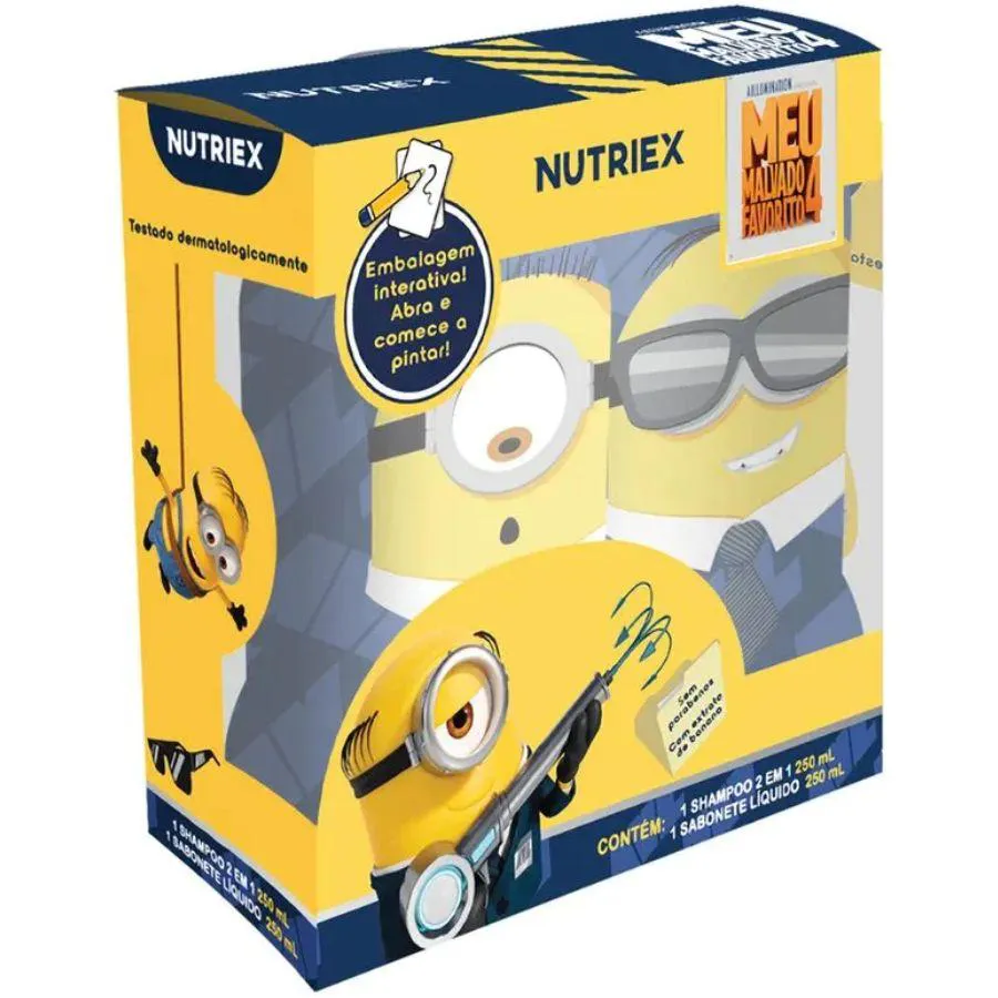 KIT MINIONS ( SHAMPOO 2 EM 1 250ML + SABONETE LíQUIDO 250ML )