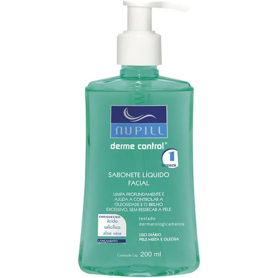SABONETE LíQUIDO FACIAL DERME CONTROL 200ML - NUPILL