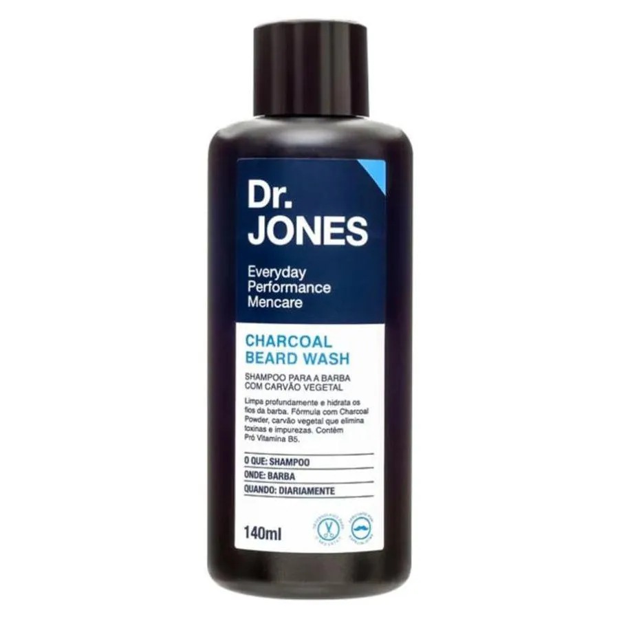 SHAMPOO PARA BARBA COM CARVãO VEGETAL CHARCOAL BEARD WASH 140ML