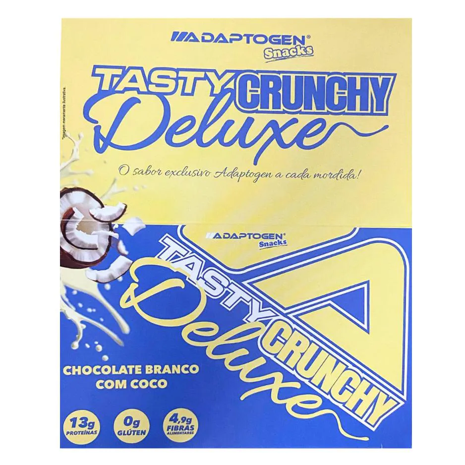 TASTY CRUNCHY DELUXE 50G ( CAIXA 12 UN ) - CHOC BRANCO C/ COCO - ADAPTOGEN
