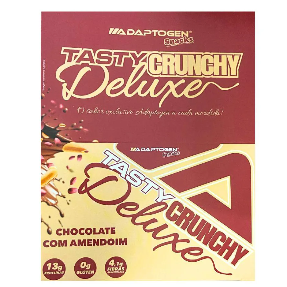 TASTY CRUNCHY DELUXE 50G ( CAIXA 12 UN ) - CHOCOLATE C/ AMENDOIN - ADAPTOGEN