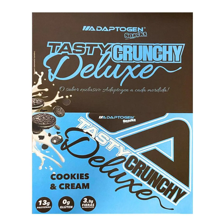 TASTY CRUNCHY DELUXE 50G ( CAIXA 12 UN ) - COOKIES E CREAM - ADAPTOGEN