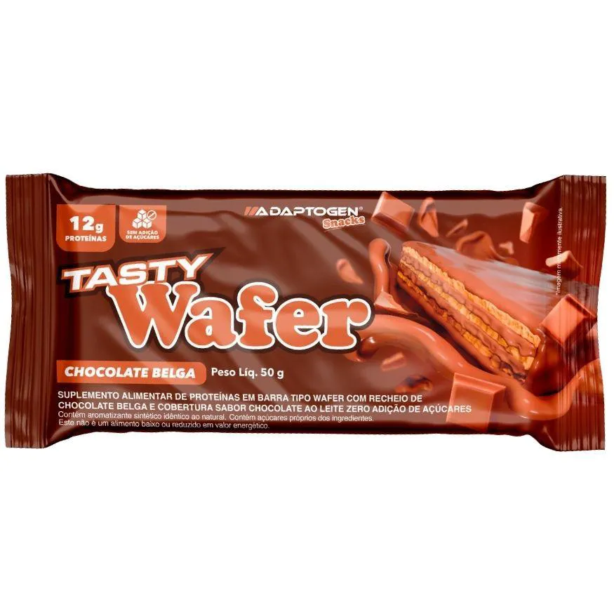 TASTY WAFER SNACKS 50G - SEM AD AÇUCAR - ADAPTOGEN CHOCOLATE BELGA
