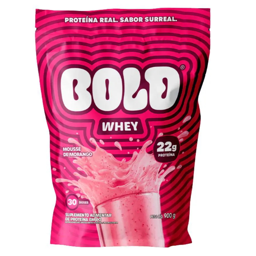 WHEY BOLD PROTEIN 3W 900G SABOR MOUSSE DE MORANGO