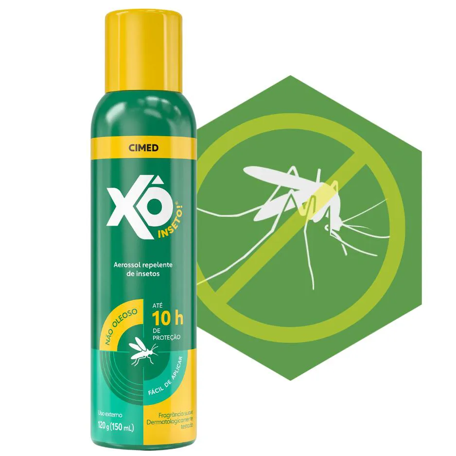 XO INSETO AEROSOL DEET CIMED 150 ML DURAÇÃO 10H - NÃO OLEOSO