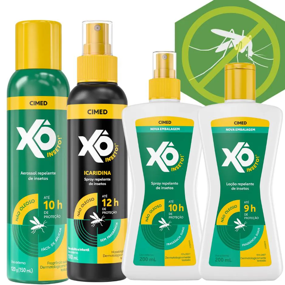 XO INSETO CIMED REPELENTE ADULTO E INFANTIL - KIT 4 UN