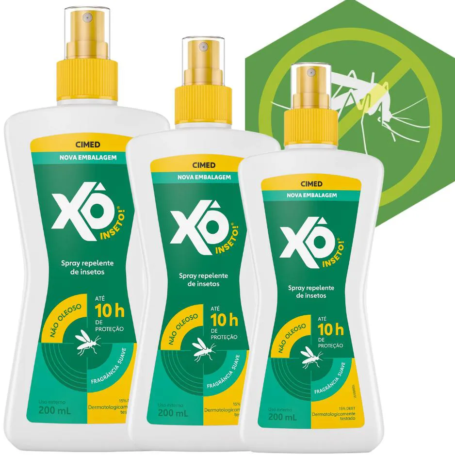 XO INSETO SPRAY REPELENTE KIT COM 3 - CIMED