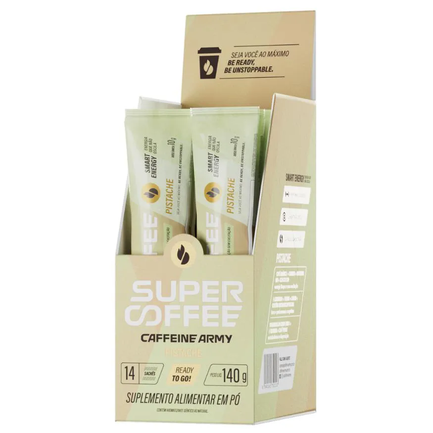 CAIXA FECHADA SUPER COFFEE PISTACHE (14 UN SACHES) - CAFFEINE ARMY
