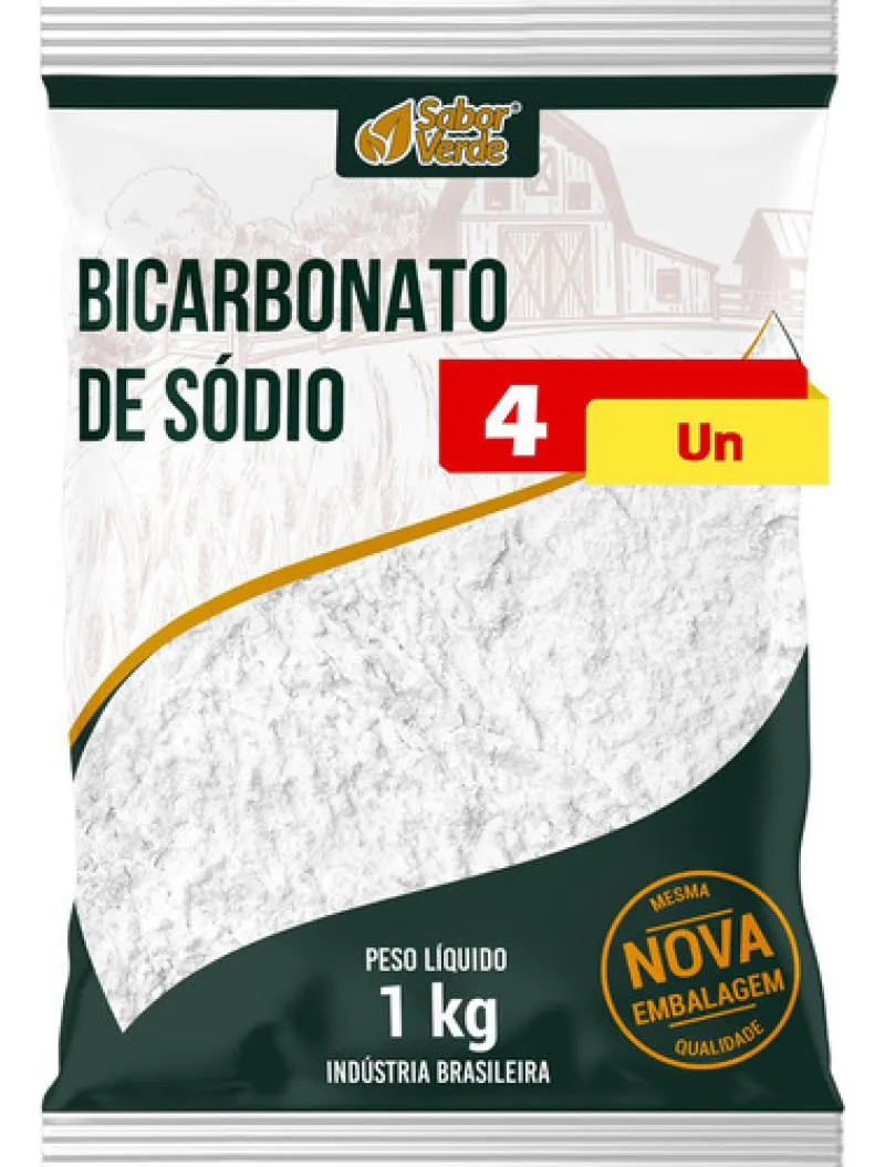 BICARBONATO DE SóDIO 4 X 1KG SABOR VERDE