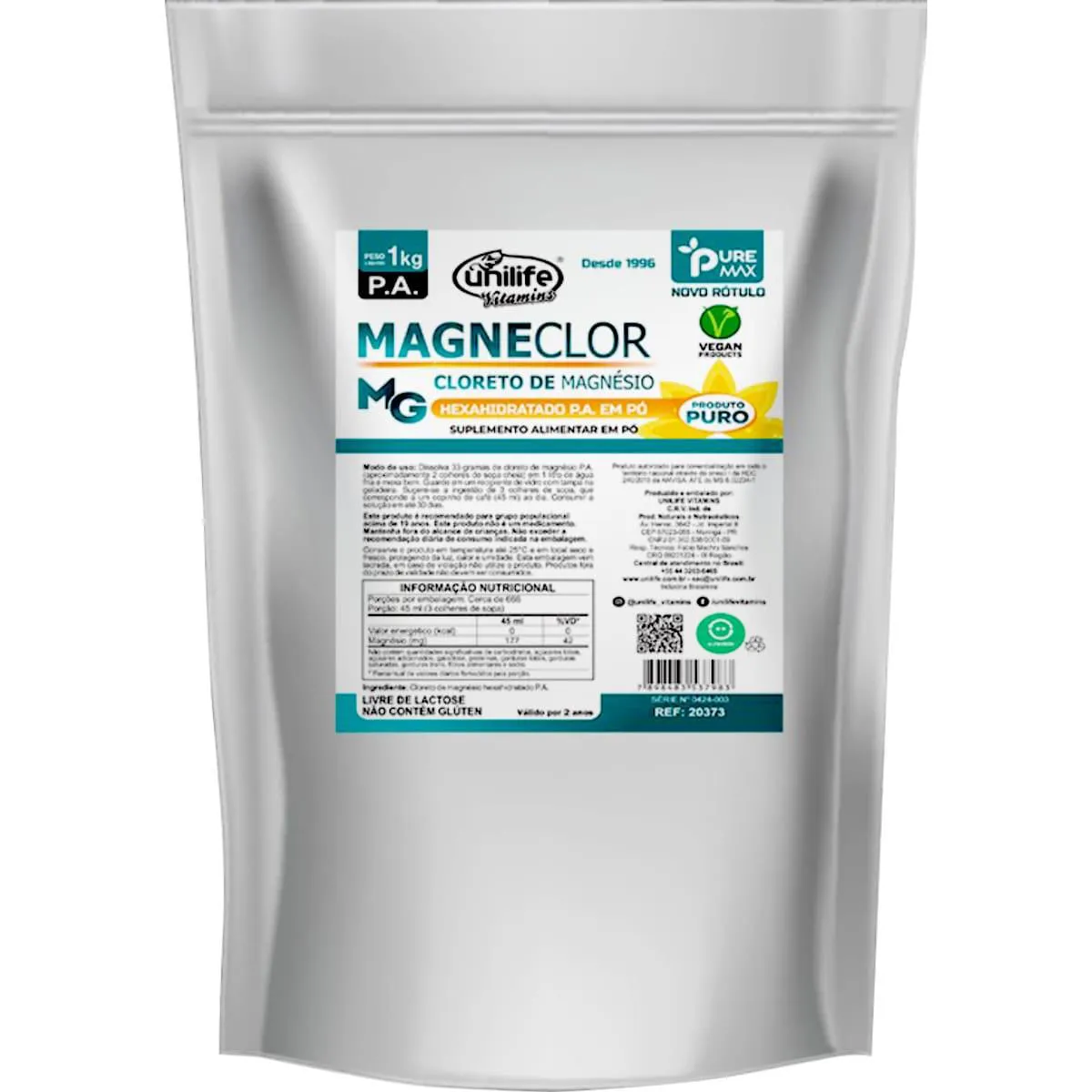 CLORETO DE MAGNéSIO P.A. 1KG UNILIFE