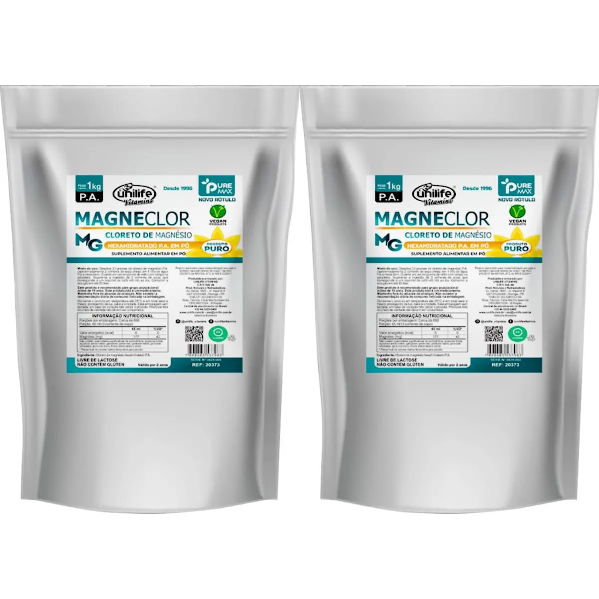 CLORETO DE MAGNéSIO P.A. 2 X 1KG UNILIFE