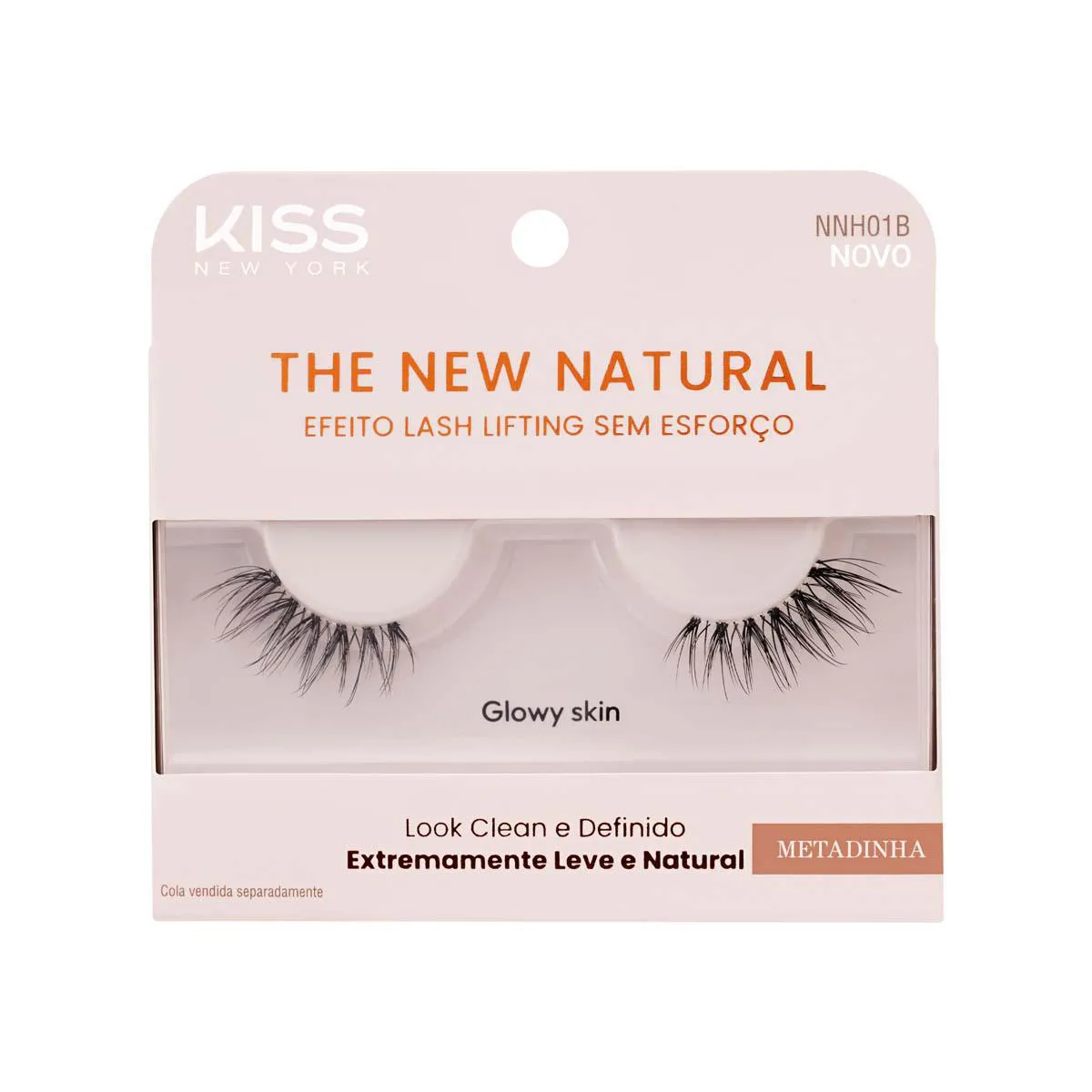 Cílios Postiços Kiss NY The New Natural Metadinha Glowy Skin 1 par