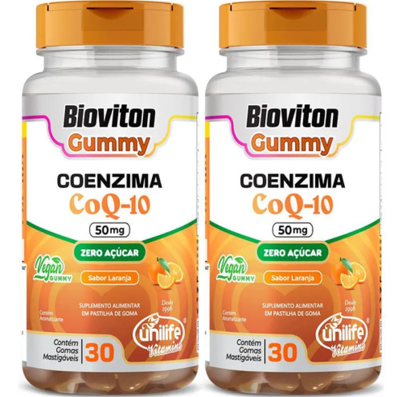 COENZIMA COQ10 SABOR LARANJA 2 X 30 GOMAS UNILIFE