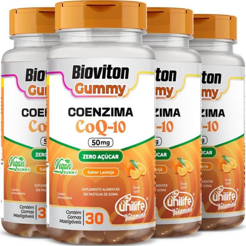 COENZIMA COQ10 SABOR LARANJA 4 X 30 GOMAS UNILIFE