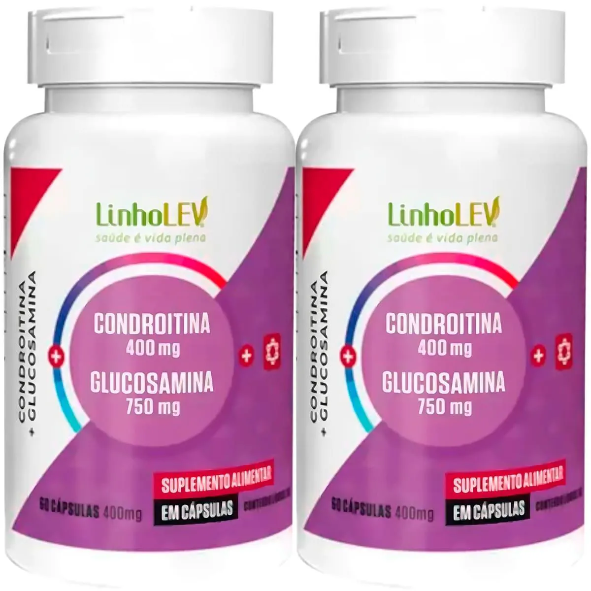 CONDROITINA E GLUCOSAMINA 2 X 60 CáPSULAS LINHO LEV