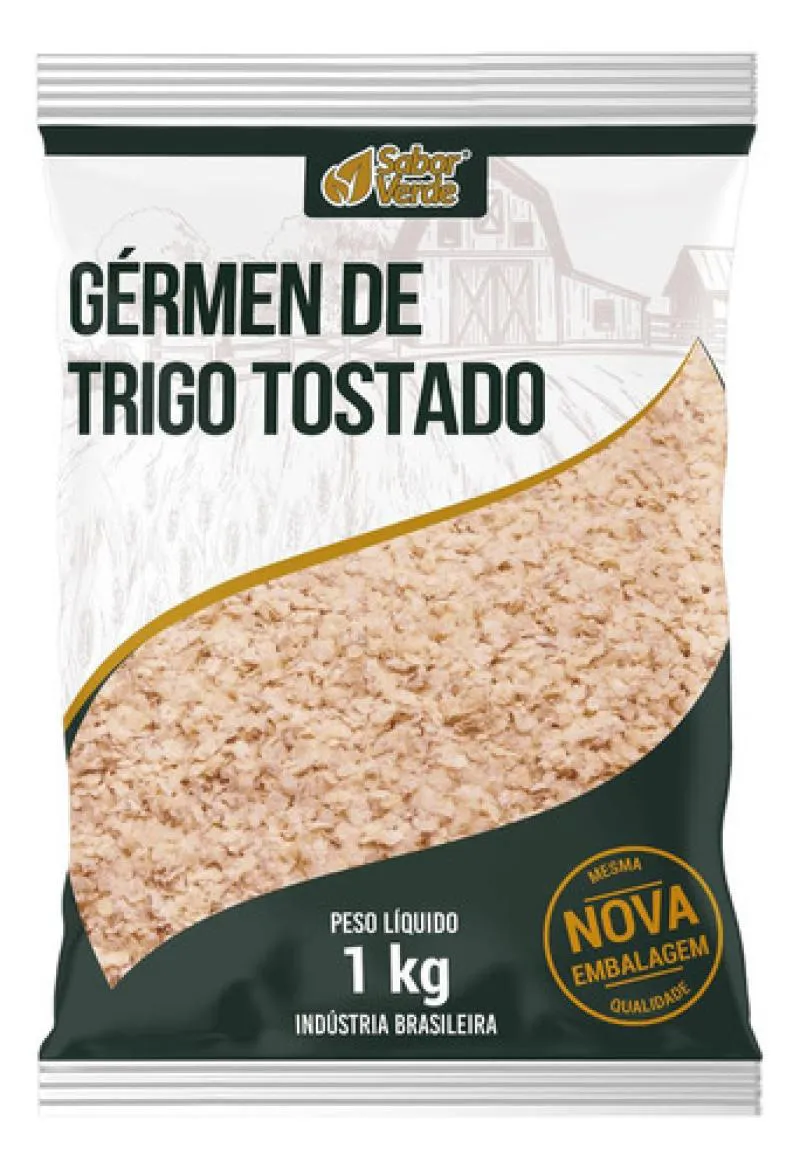 GERMEN DE TRIGO TOSTADO FARINHA 1KG SABOR VERDE