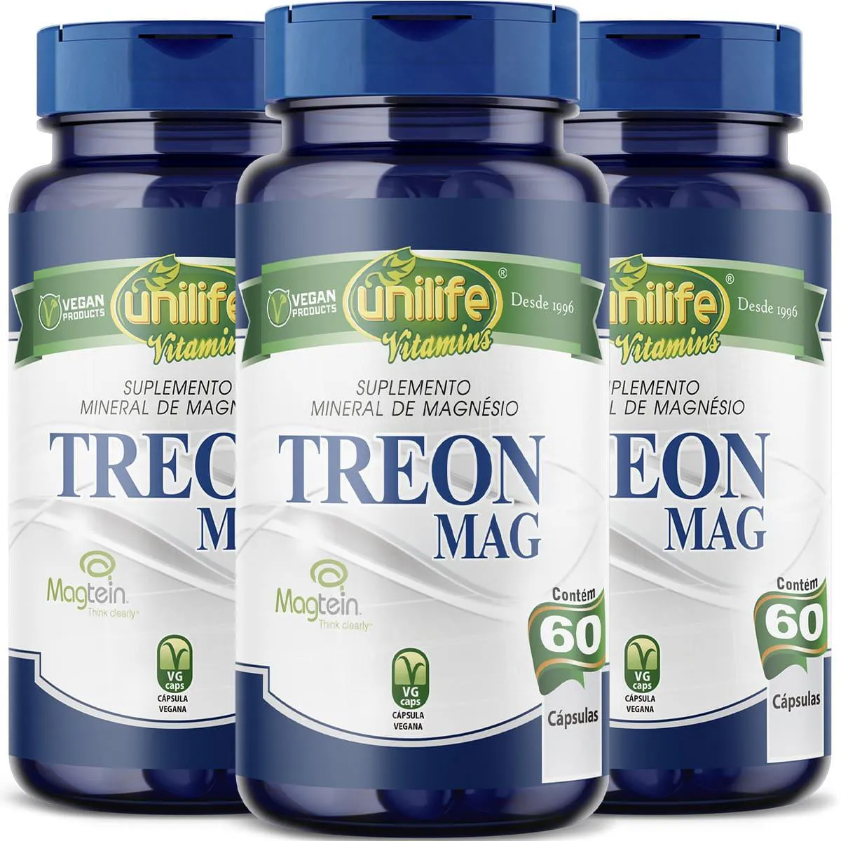 MAGNéSIO TREONATO TREON MAG 3 X 60 CáPSULAS UNILIFE