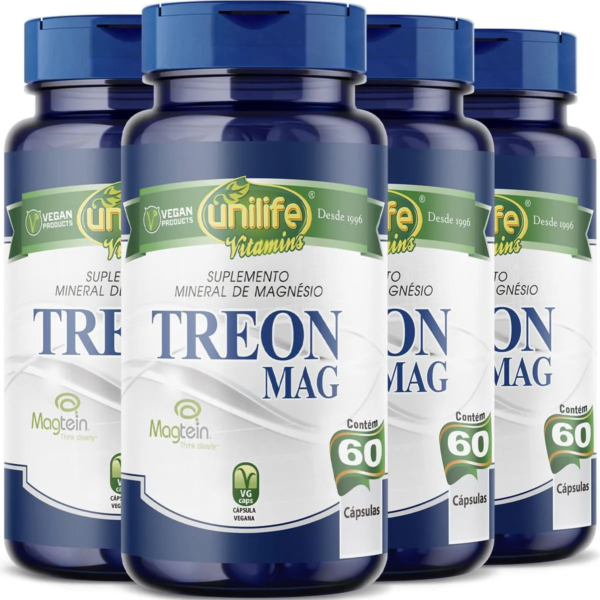 MAGNéSIO TREONATO TREON MAG 4 X 60 CáPSULAS UNILIFE