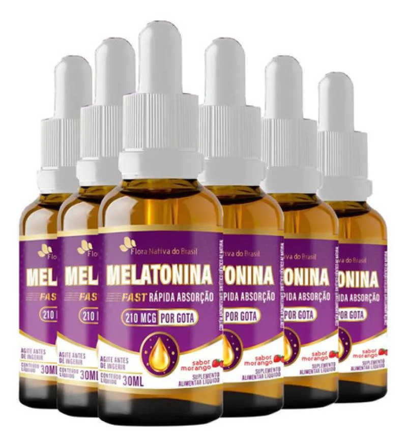 MELATONINA SABOR MORANGO 6 X 30ML FLORA NATIVA