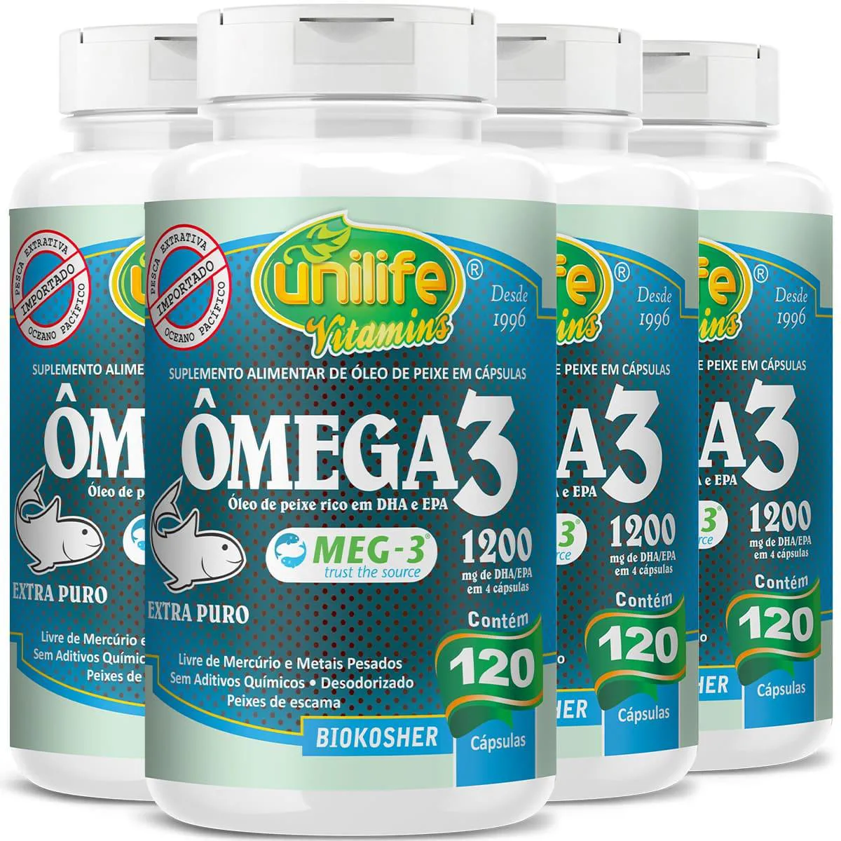 ÔMEGA 3 4 X 120 CáPSULAS UNILIFE