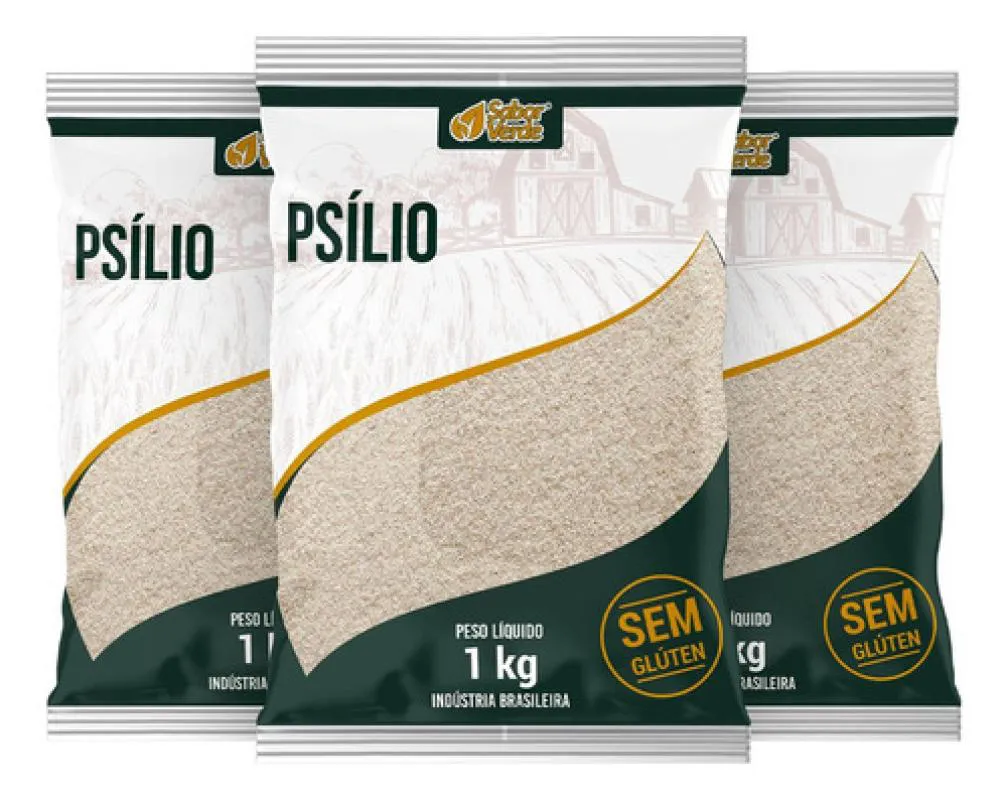 PSYLLIUM PSILIO EM FLOCOS 3 X 1KG SABOR VERDE