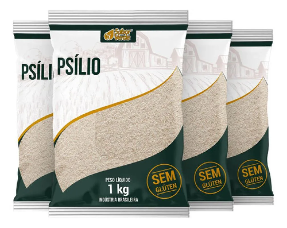 PSYLLIUM PSILIO EM FLOCOS 4 X 1KG SABOR VERDE