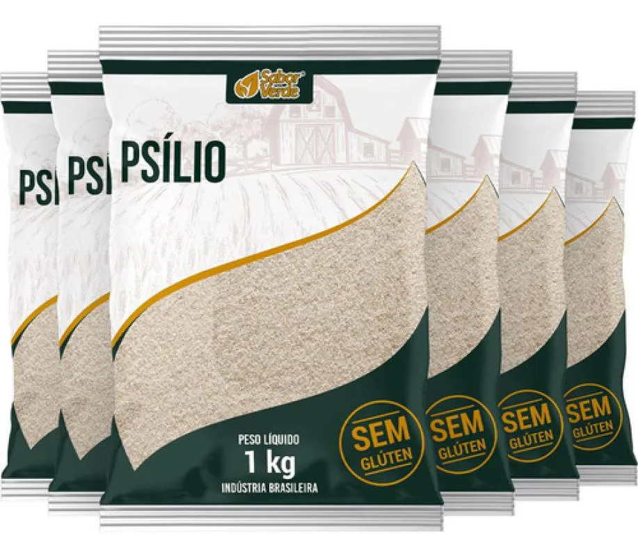 PSYLLIUM PSILIO EM FLOCOS 6 X 1KG SABOR VERDE